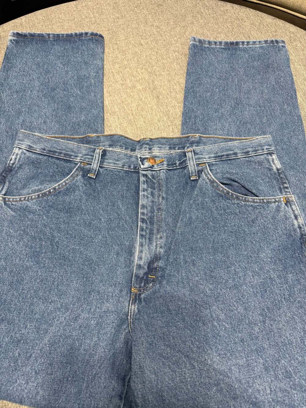Rustler Regular Fit Straight Leg Heavyweight Denim Blue Jeans Men's 38 x 34 NWT